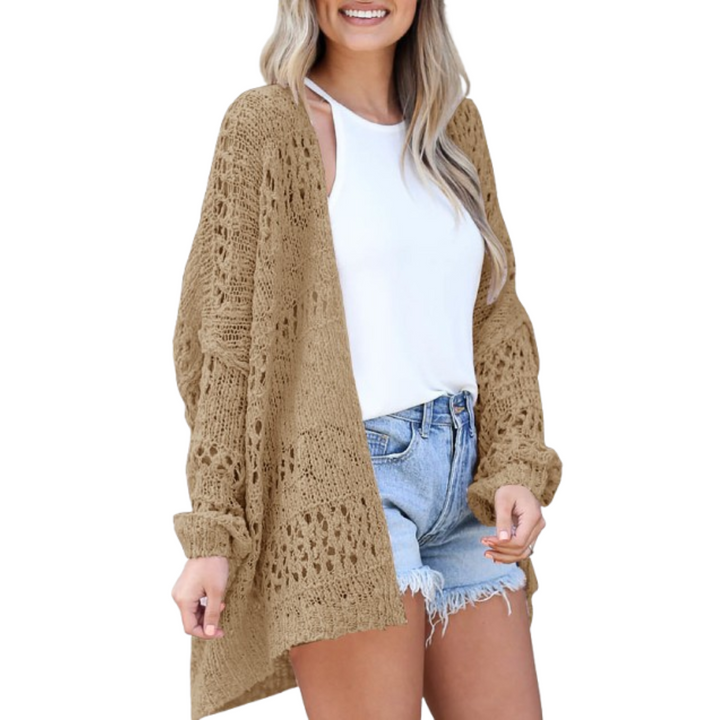 Lightweight Oversized Boho Cardigan for Women in Brown