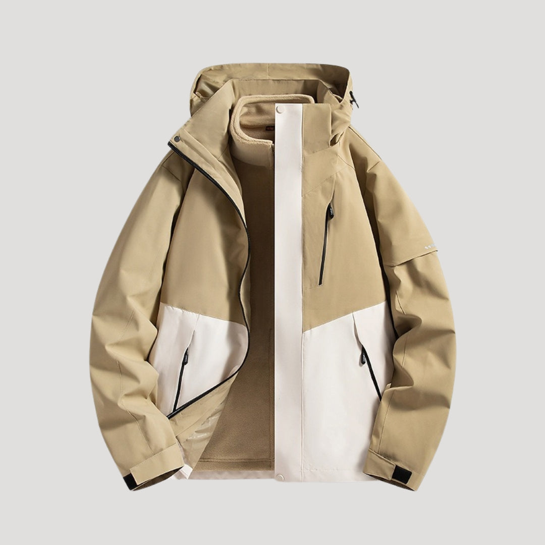 Lightweight Waterproof Winter Jacket for Women in Beige
