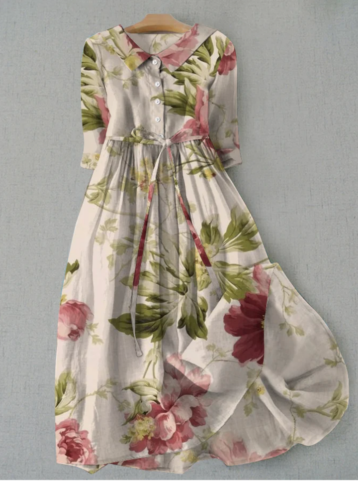 London | Linen dress with floral