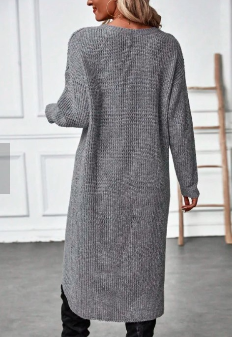 Long Knitted Dress for Women in Autumn (2)