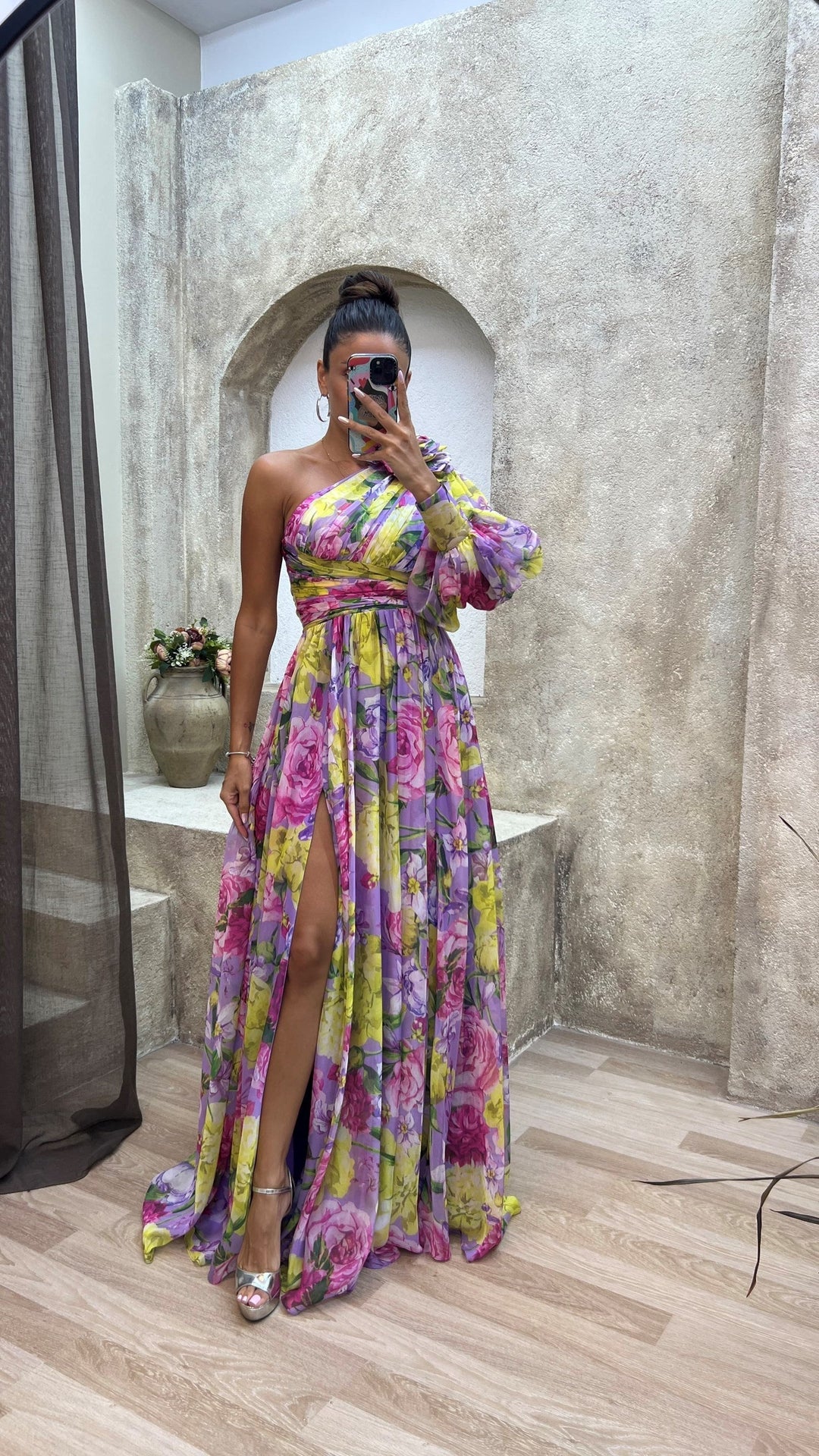 Martha Floral One-Shoulder Summer Maxi Dress Foto 6