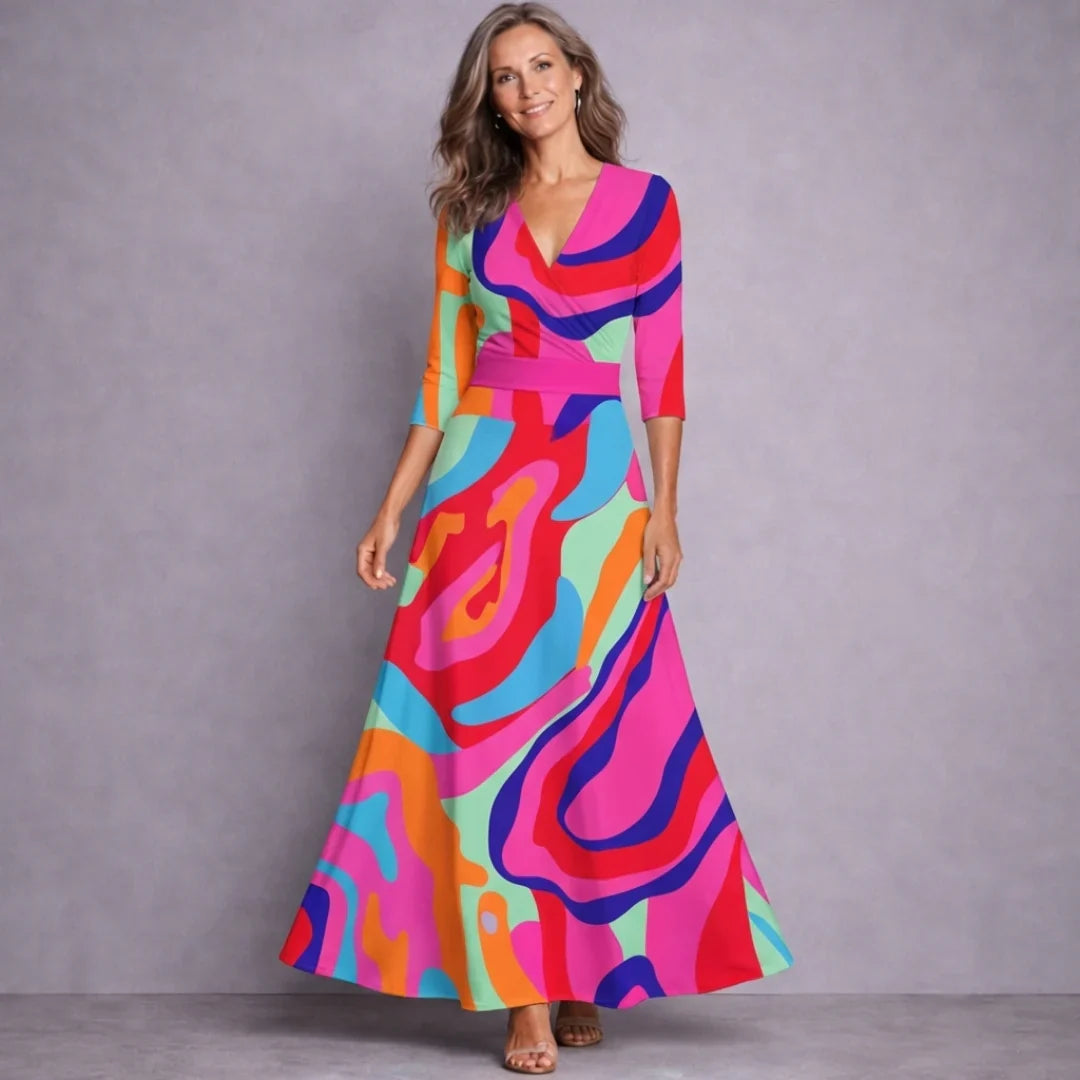 Maxi Dress for Women in Flowing Elegance in Multicolour