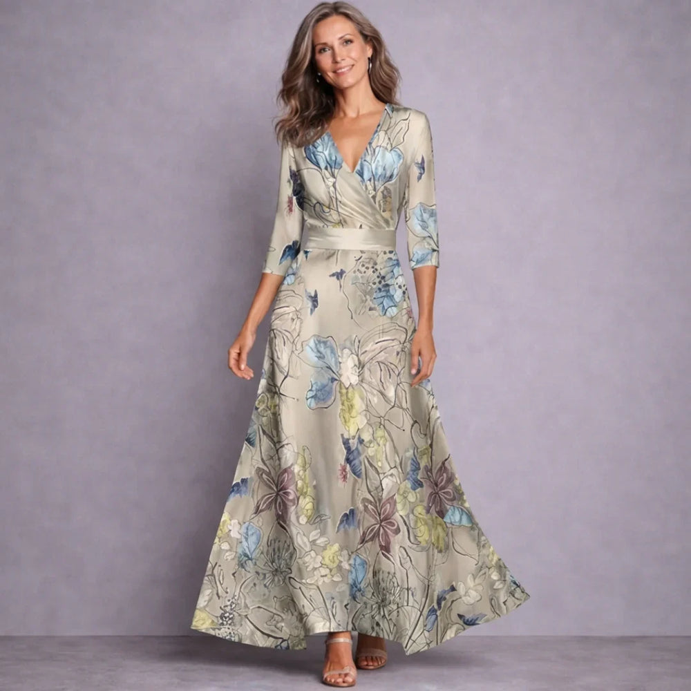 Maxi Dress for Women in Flowing Elegance in Sand/Beige