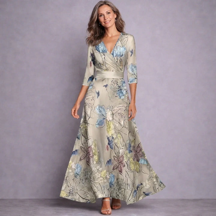 Maxi Dress for Women in Flowing Elegance in Sand/Beige