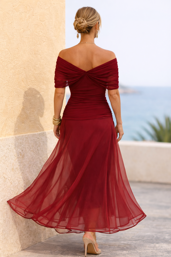 Maxikleid für Feste mit V-Ausschnitt Beach (15)