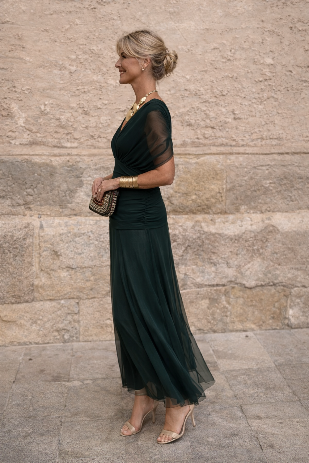 Maxikleid für Feste mit V-Ausschnitt Beach (2)