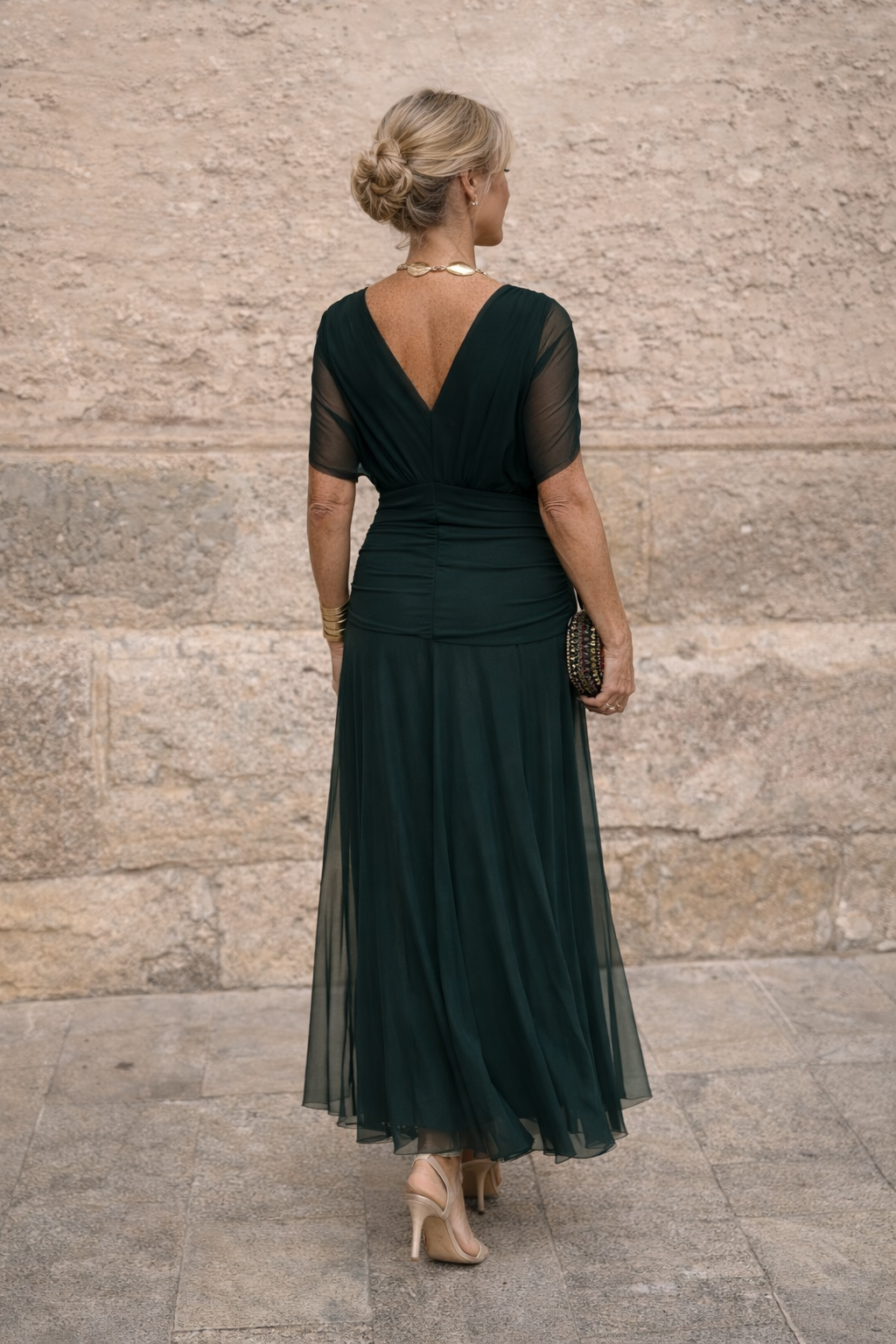 Maxikleid für Feste mit V-Ausschnitt Beach (3)