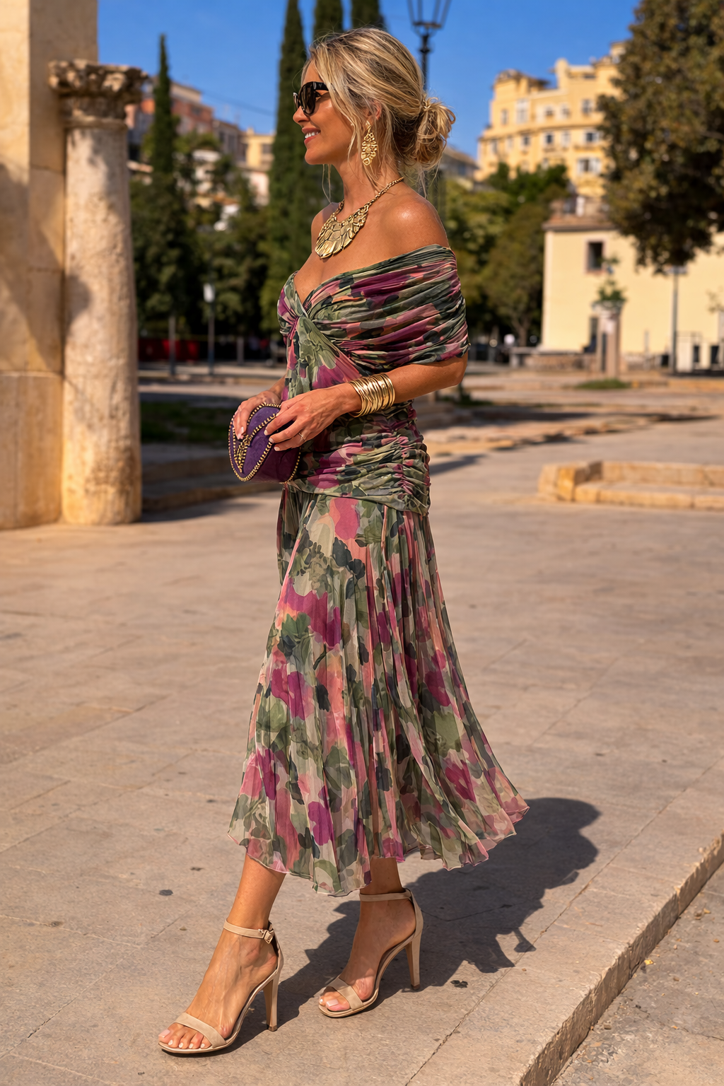 Maxikleid für Feste mit V-Ausschnitt Beach (5)