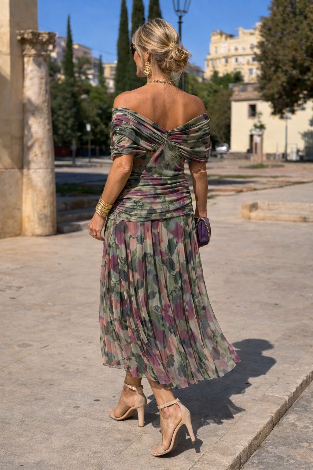 Maxikleid für Feste mit V-Ausschnitt Beach (6)