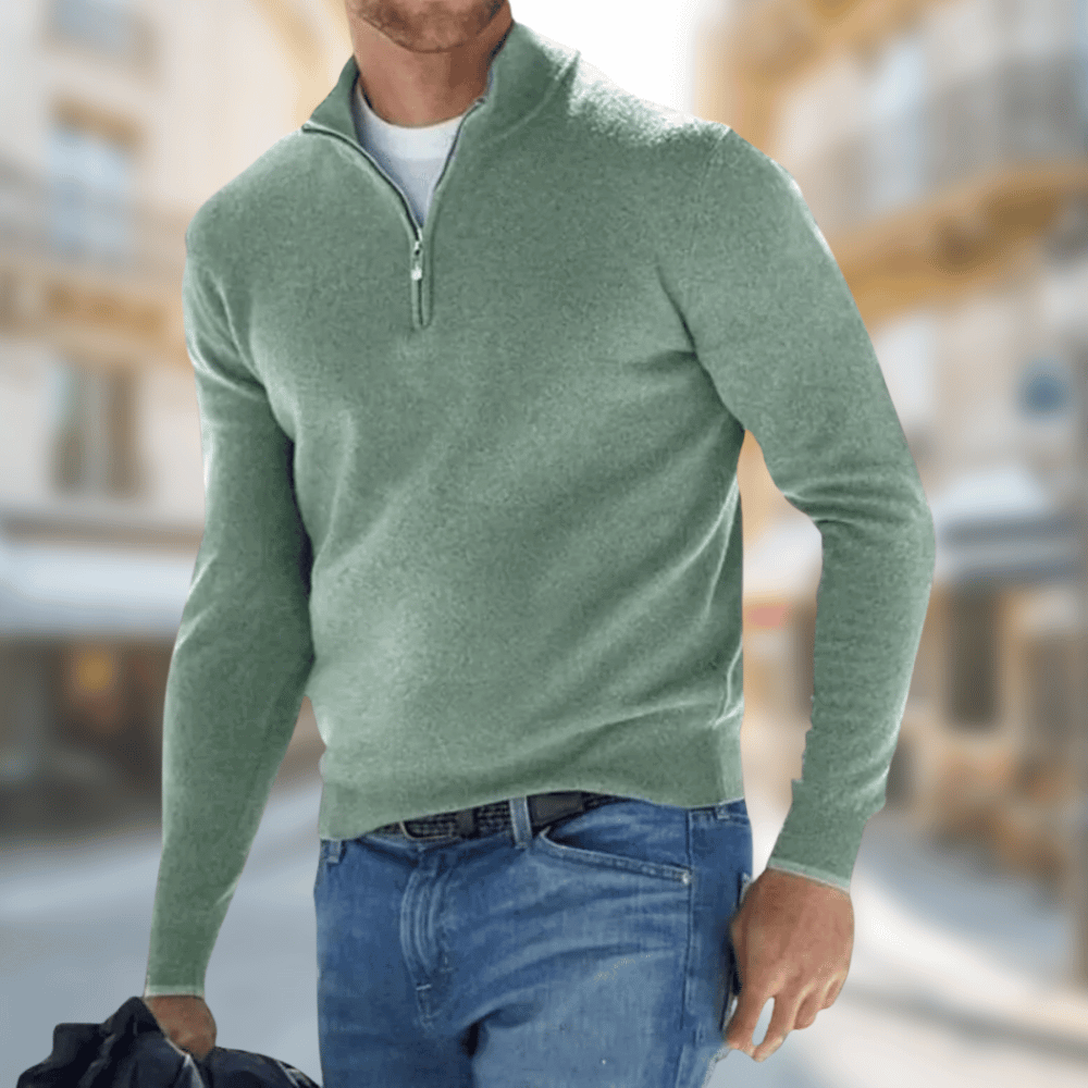 Men's Breathable Pullover for Autumn Layering in Green