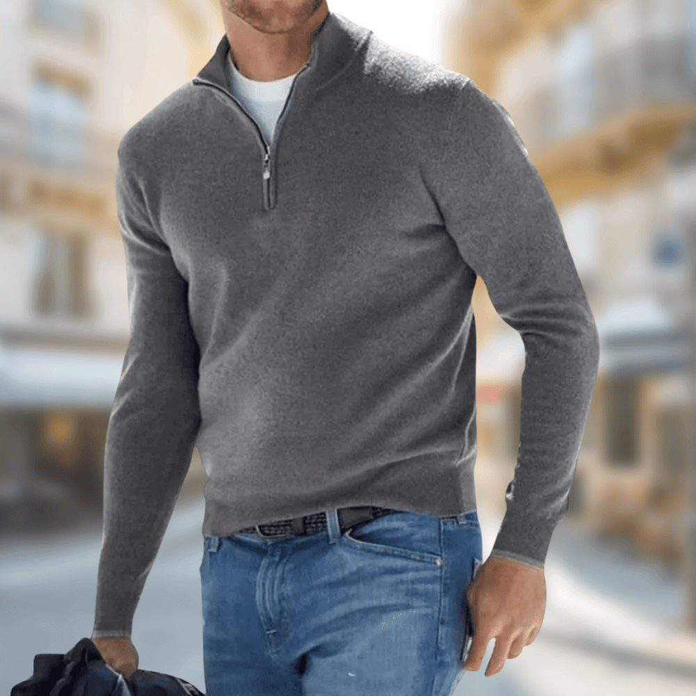 Men's Breathable Pullover for Autumn Layering in Grey