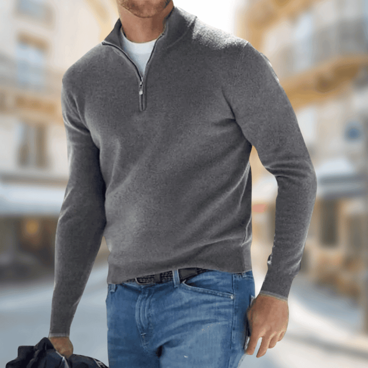 Men's Breathable Pullover for Autumn Layering in Grey