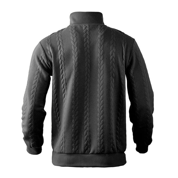 Men's Cable Knit Pullover with Quarter Zip (12)