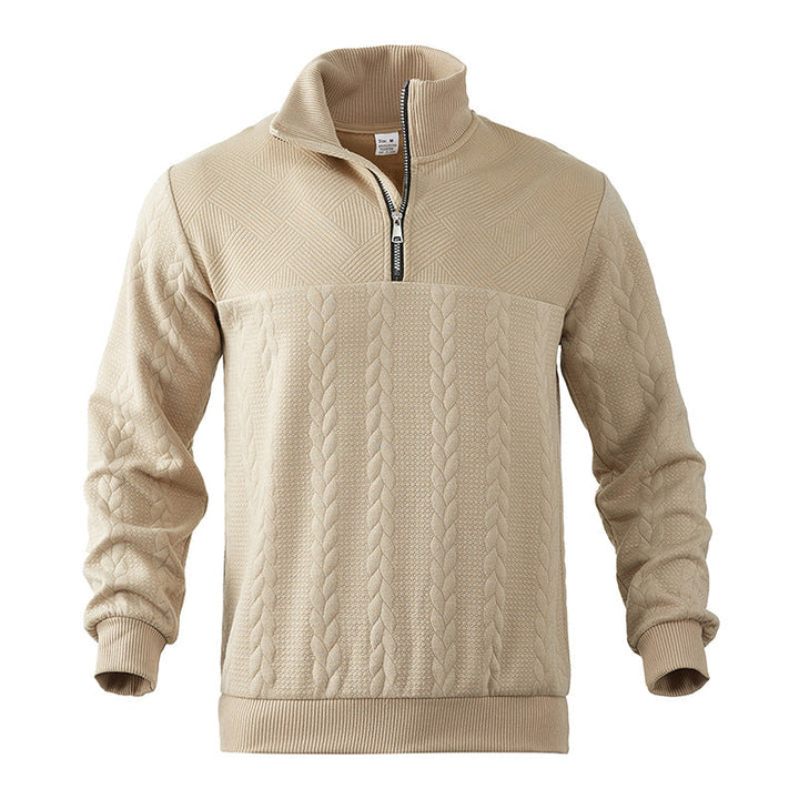 Men's Cable Knit Pullover with Quarter Zip (4)
