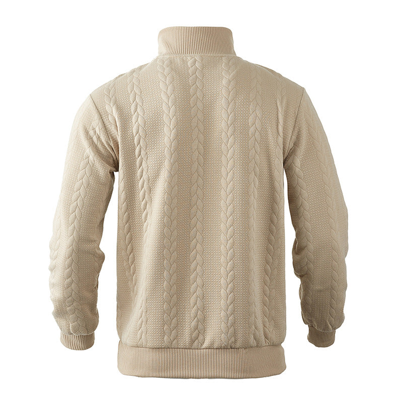 Men's Cable Knit Pullover with Quarter Zip (6)