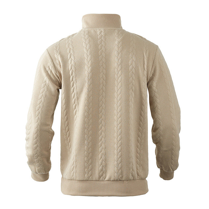 Men's Cable Knit Pullover with Quarter Zip (6)
