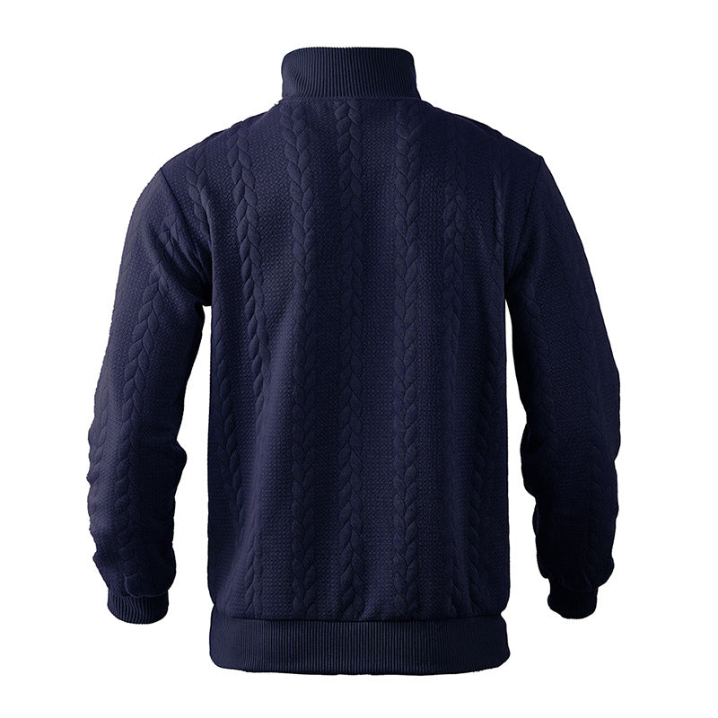 Men's Cable Knit Pullover with Quarter Zip (8)
