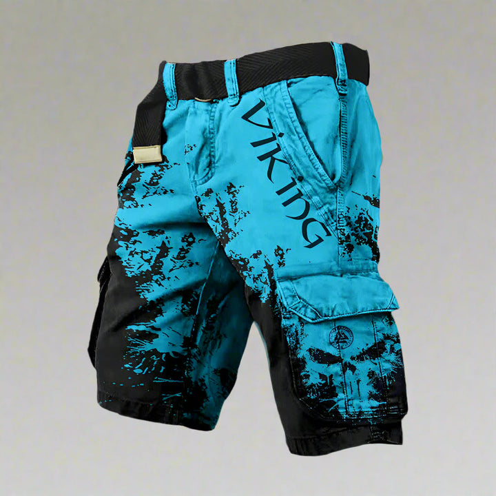 Men's Cargo Pants with Deep Pockets in Cyan Schwarz