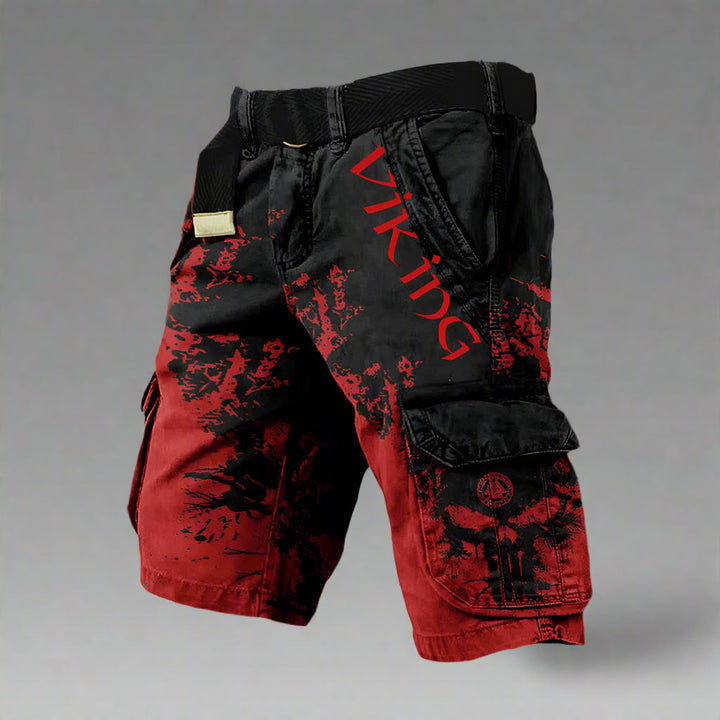 Men's Cargo Pants with Deep Pockets in Schwarz Rot