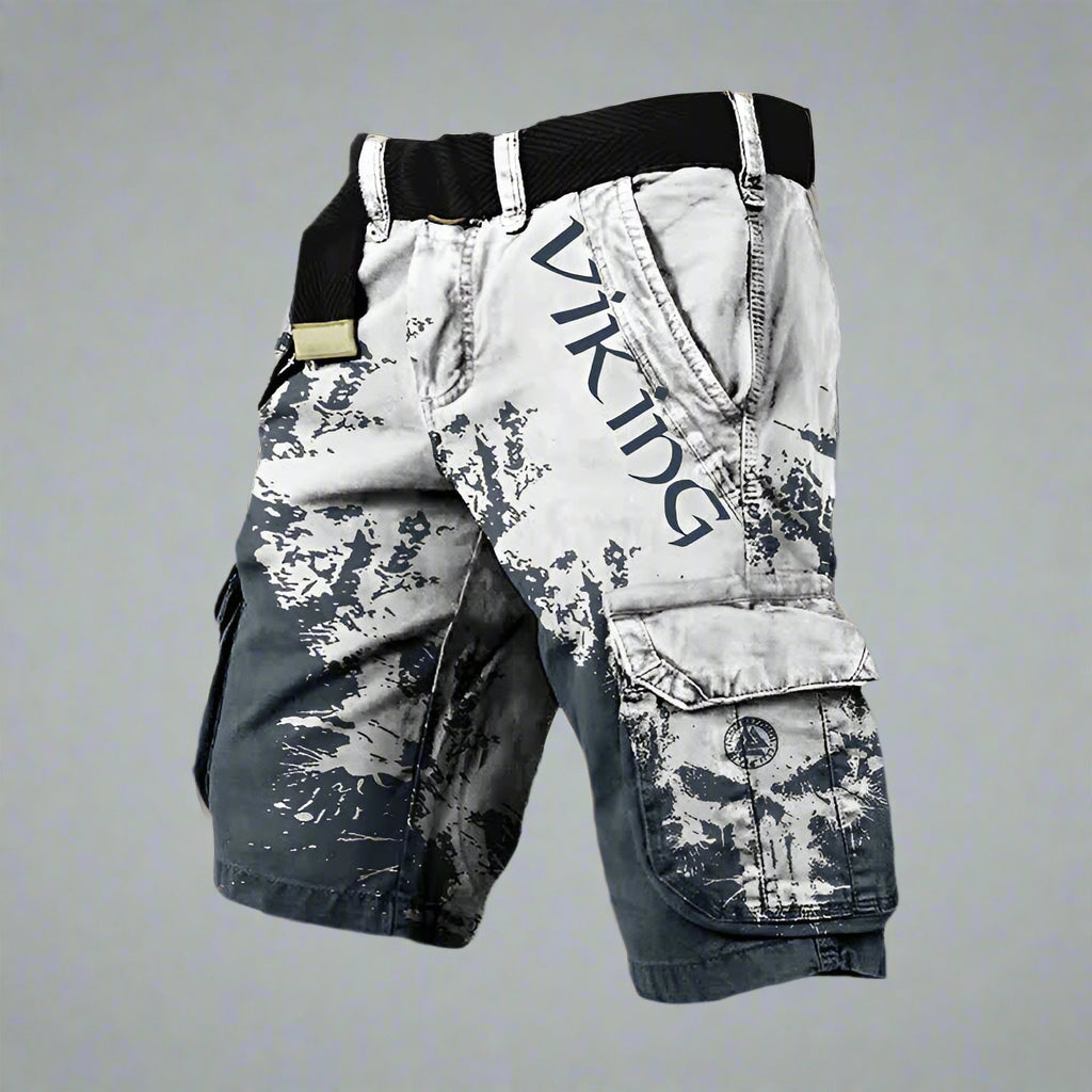 Men's Cargo Pants with Deep Pockets in Weiß Blau