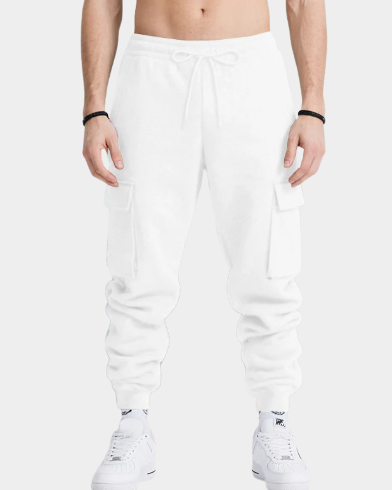 Men's Cargo Trousers, Tapered Modern Fit in White