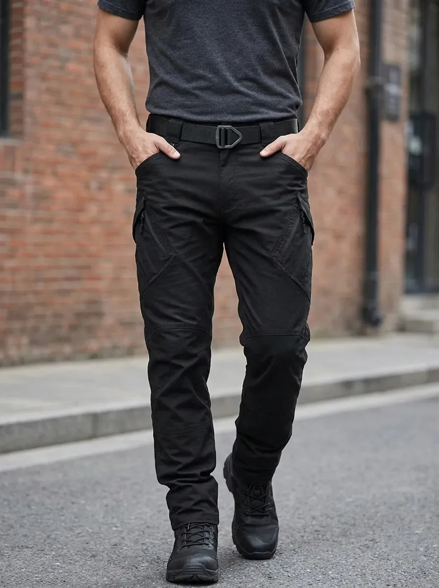 Men's Cargo Trousers with Multi-Pocket Design