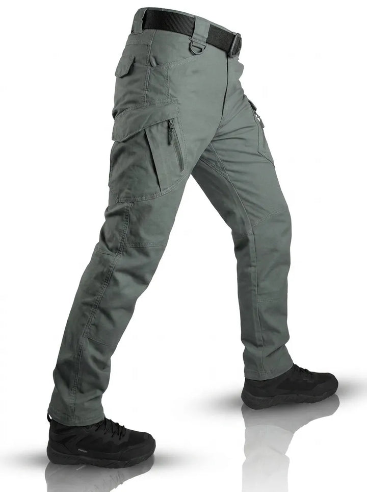Men's Cargo Trousers with Multi-Pocket Design in Green