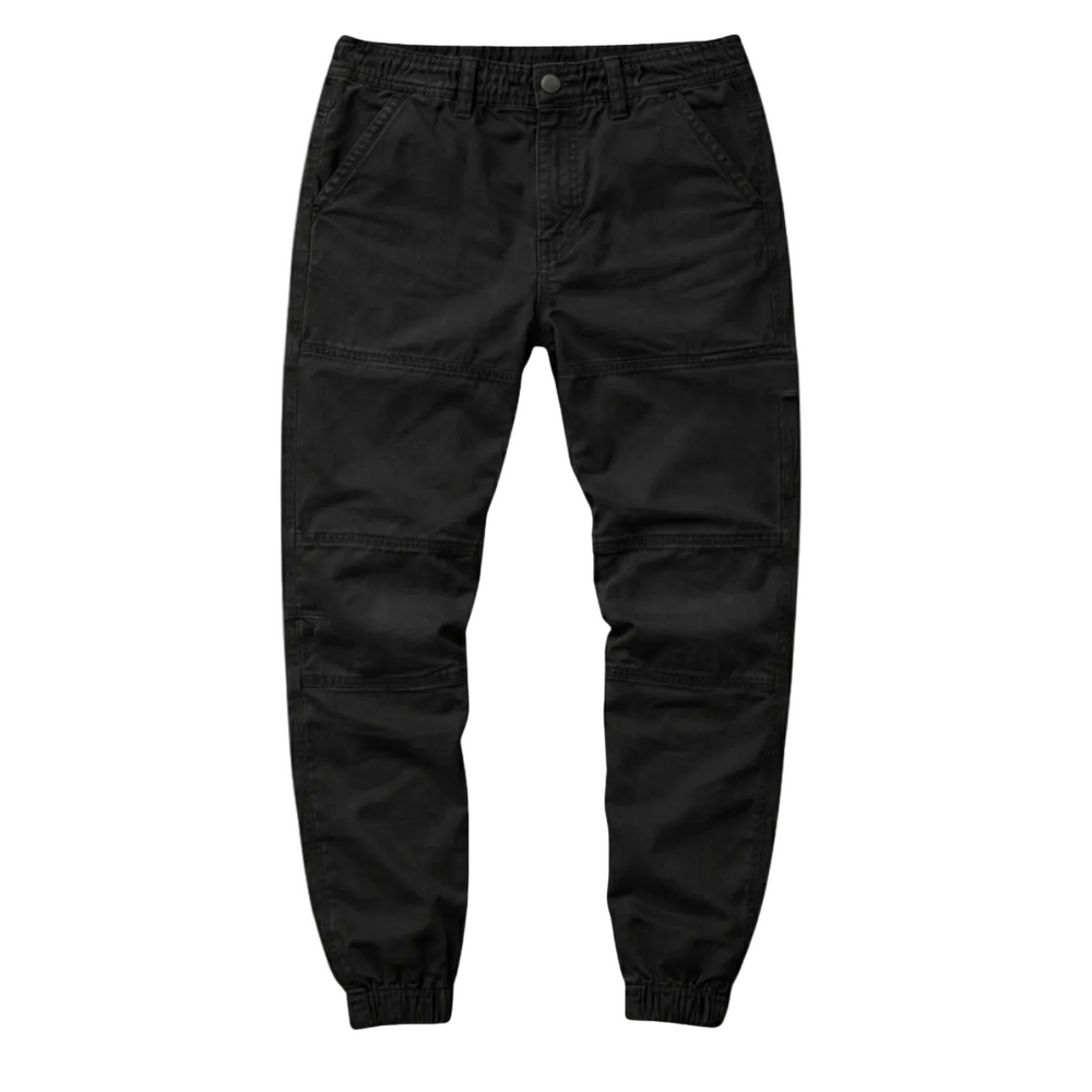 Men's Cargo Trousers with Tapered Leg in Black