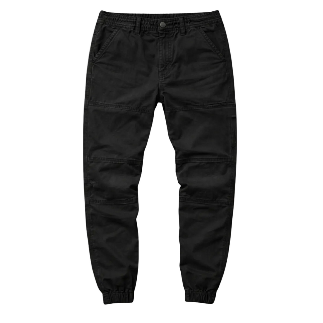Men's Cargo Trousers with Tapered Leg in Black