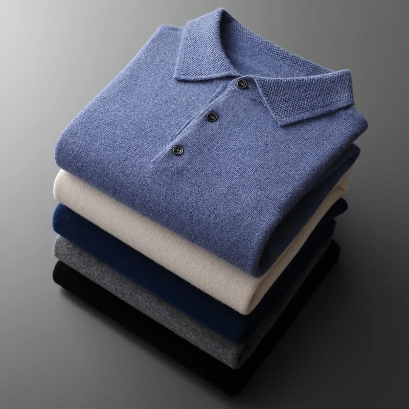 Men's Cashmere Polo Business Pullover (10)