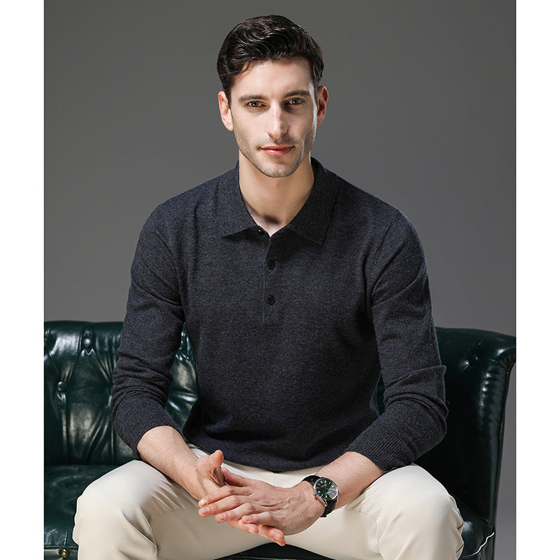 Men's Cashmere Polo Business Pullover (15)