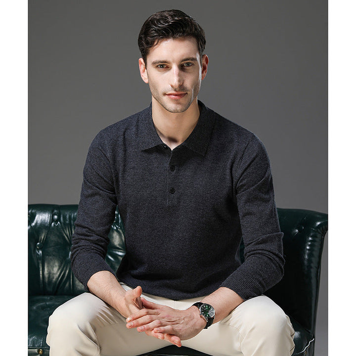 Men's Cashmere Polo Business Pullover (15)