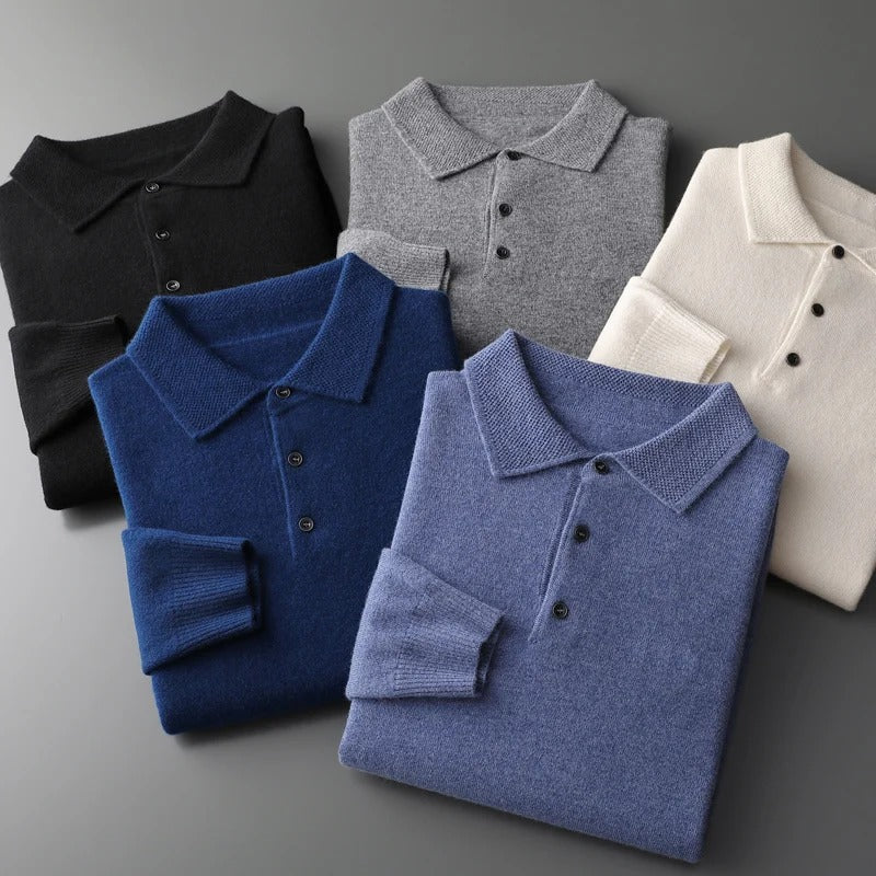Men's Cashmere Polo Business Pullover (5)