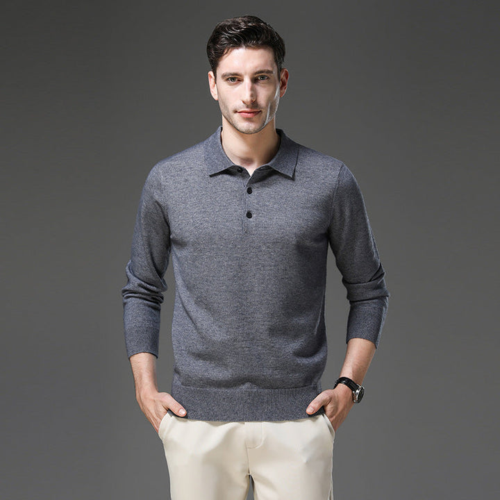 Men's Cashmere Polo Business Pullover (6)