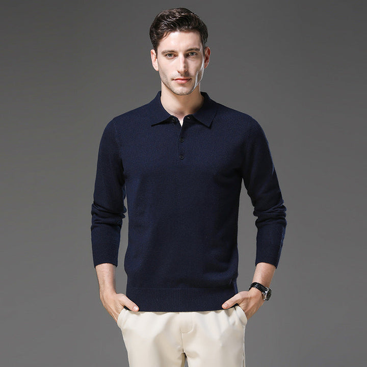 Men's Cashmere Polo Business Pullover (7)