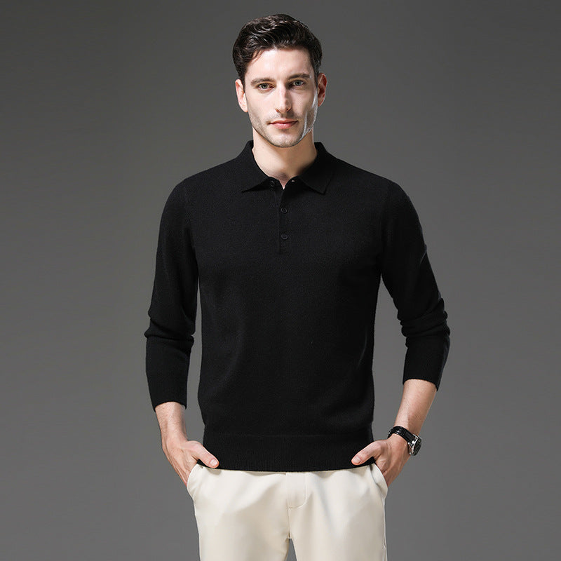 Men's Cashmere Polo Business Pullover (8)