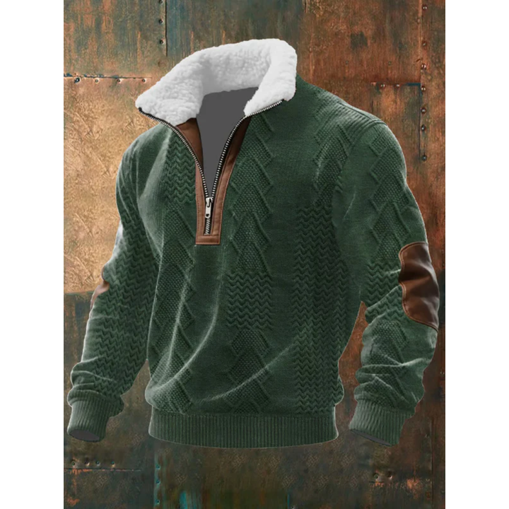 Men's Casual Autumn Fleece Pullover in Green