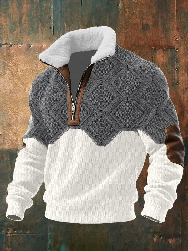 Men's Casual Autumn Fleece Pullover in Grey