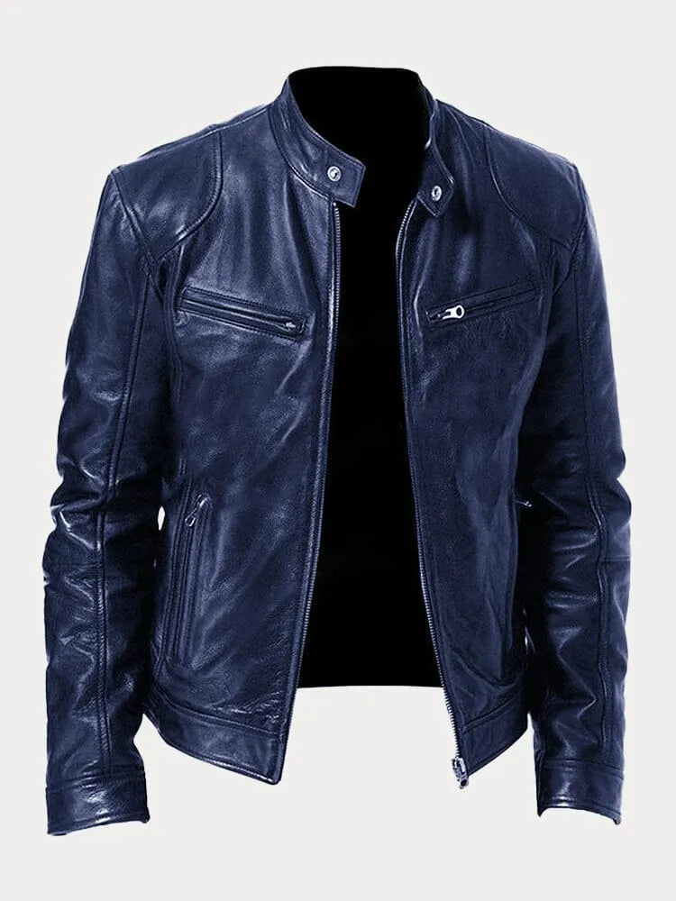 Men's Casual Bold Slim-Fit Tailored Jacket in Dark Blue