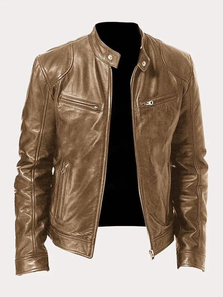 Men's Casual Bold Slim-Fit Tailored Jacket in Khaki
