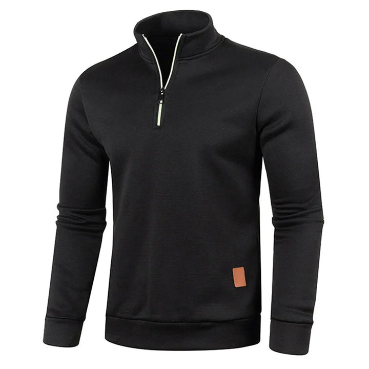 Men's Casual Long Sleeve Turtleneck Pullover in Black