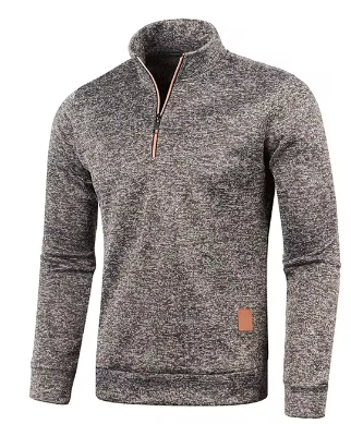 Men's Casual Long Sleeve Turtleneck Pullover in Brown