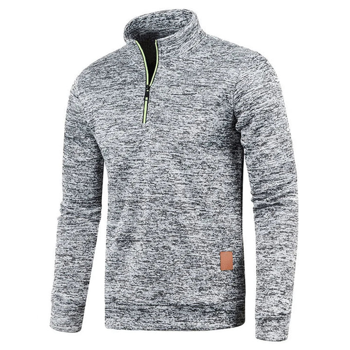 Men's Casual Long Sleeve Turtleneck Pullover in Light Grey