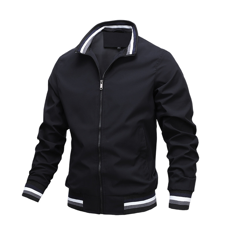 Men's Casual Zip Jacket for Everyday Wear in Black