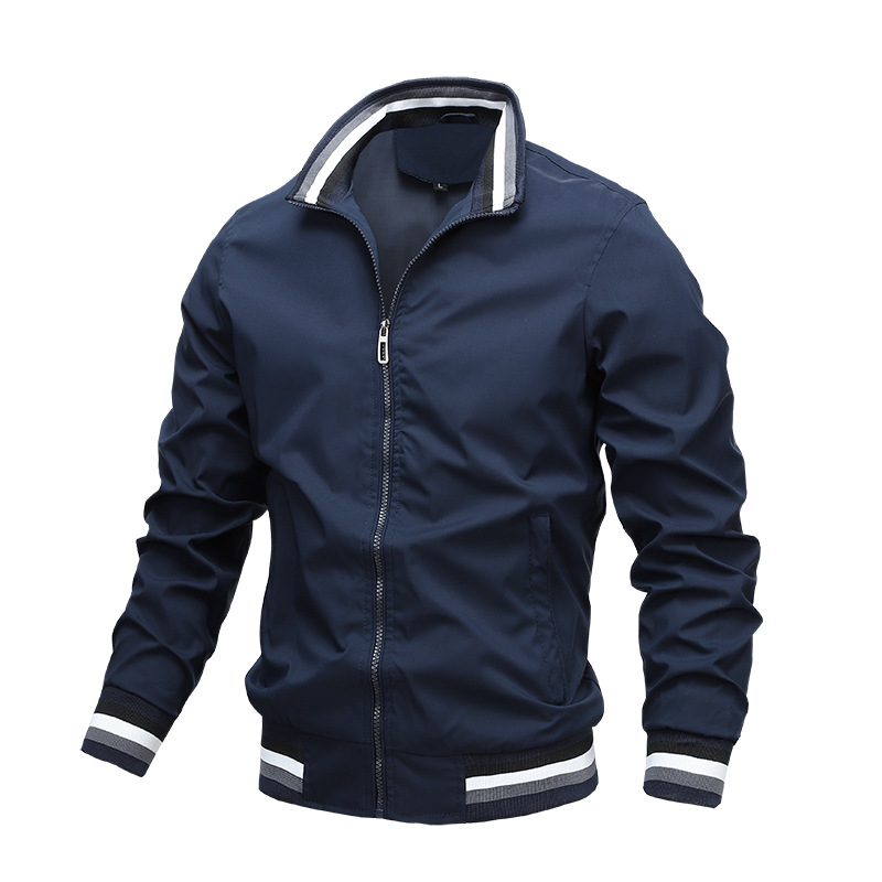 Men's Casual Zip Jacket for Everyday Wear in Blue
