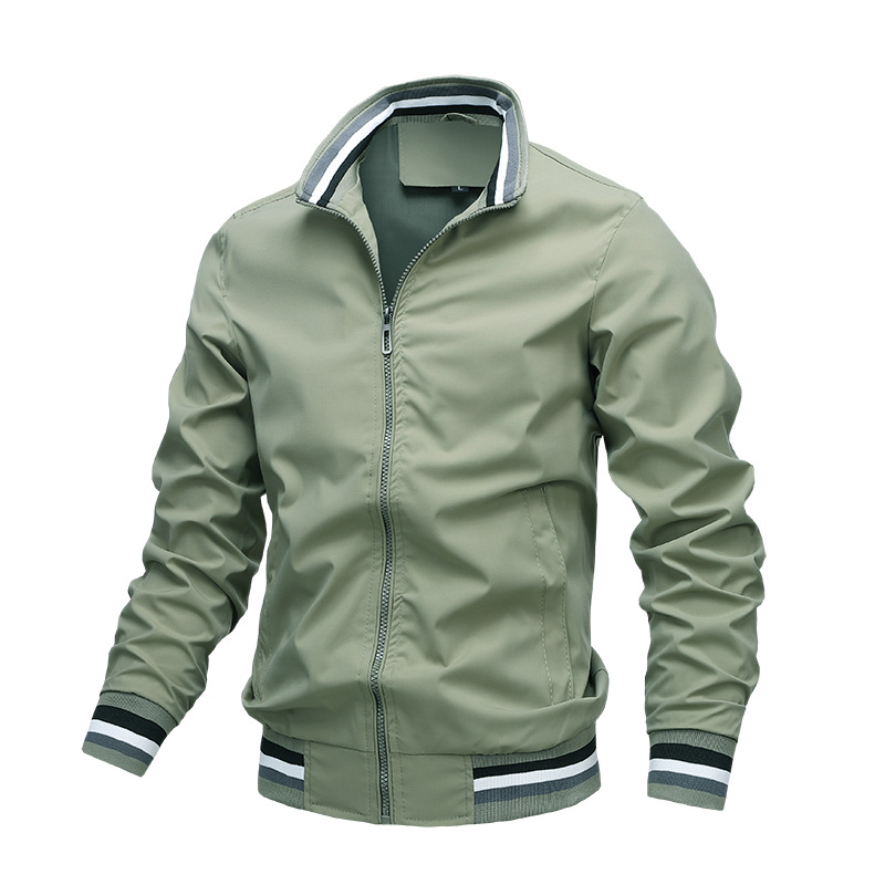 Men's Casual Zip Jacket for Everyday Wear in Green
