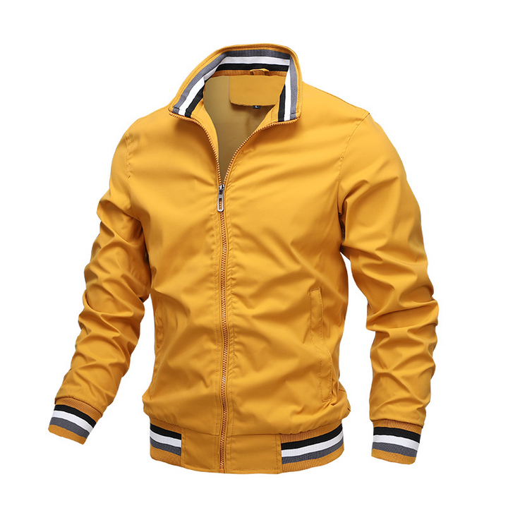 Men's Casual Zip Jacket for Everyday Wear in Yellow