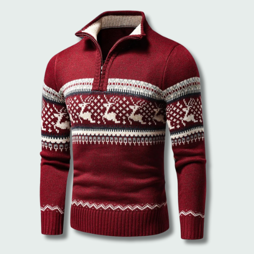 Men's Christmas Jumper with Adjustable Zip
