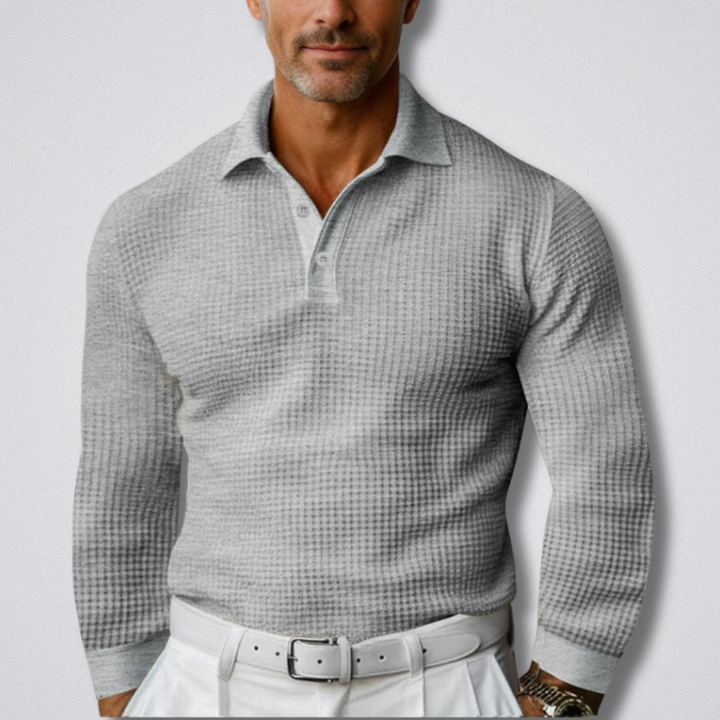 Men's Christmas Jumper with Waffle Texture in Grey