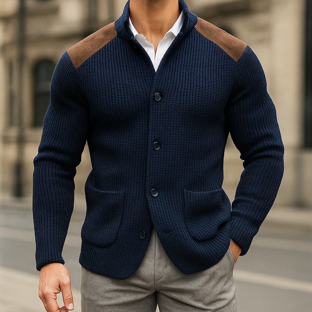 Men's Christmas Sweater for Autumn Layering in Navy